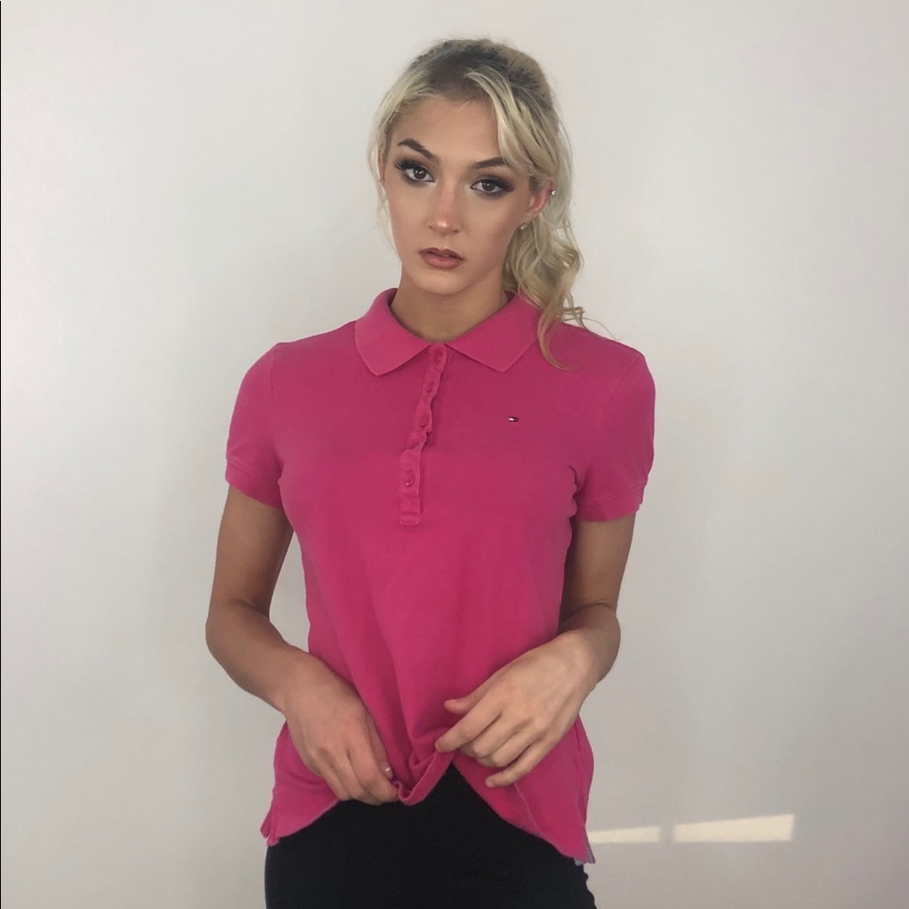 PINK TOMMY HILFIGER POLO SHIRT